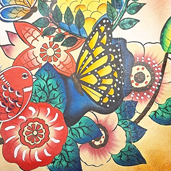 Sharif Hand Painted 1827 Birds and Flowers and Butterflies Tote Bag - Picture 13 of 16